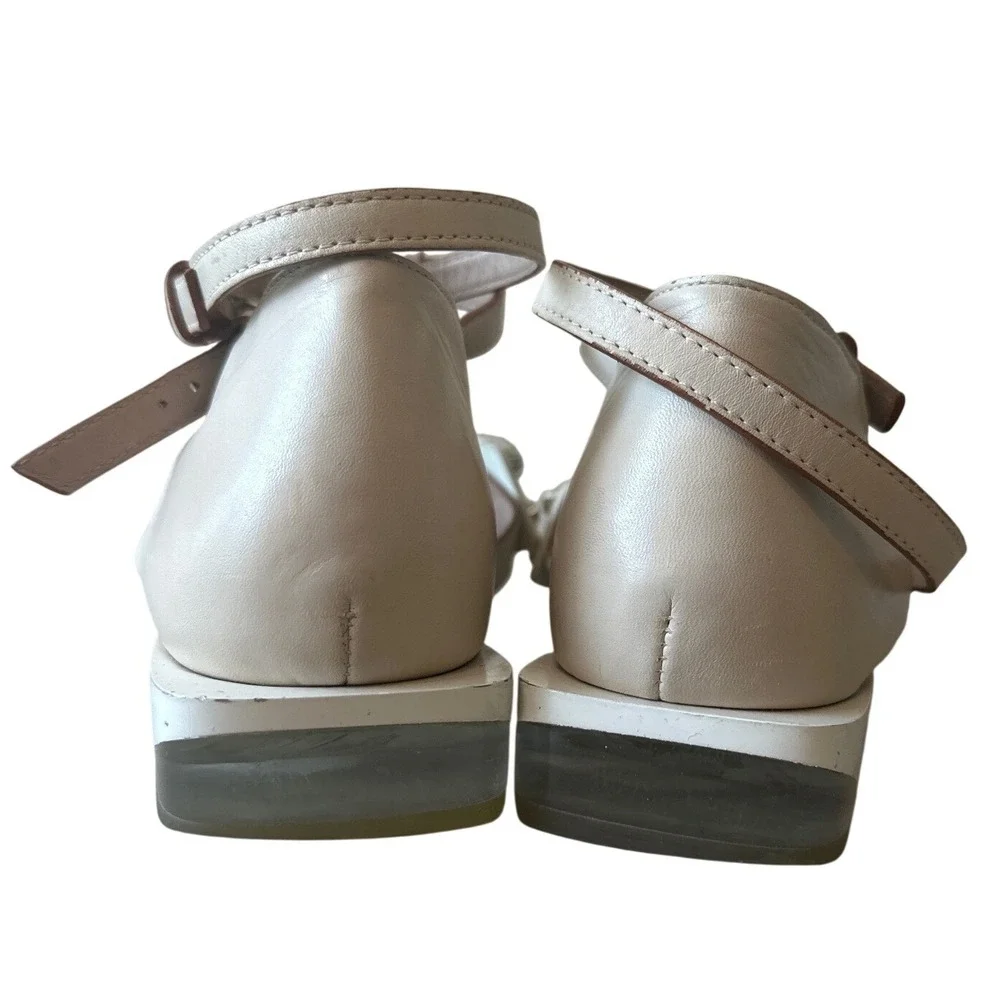 Tory Burch Aurora Studded Gladiator Sandals White Leather Size 7 Rare